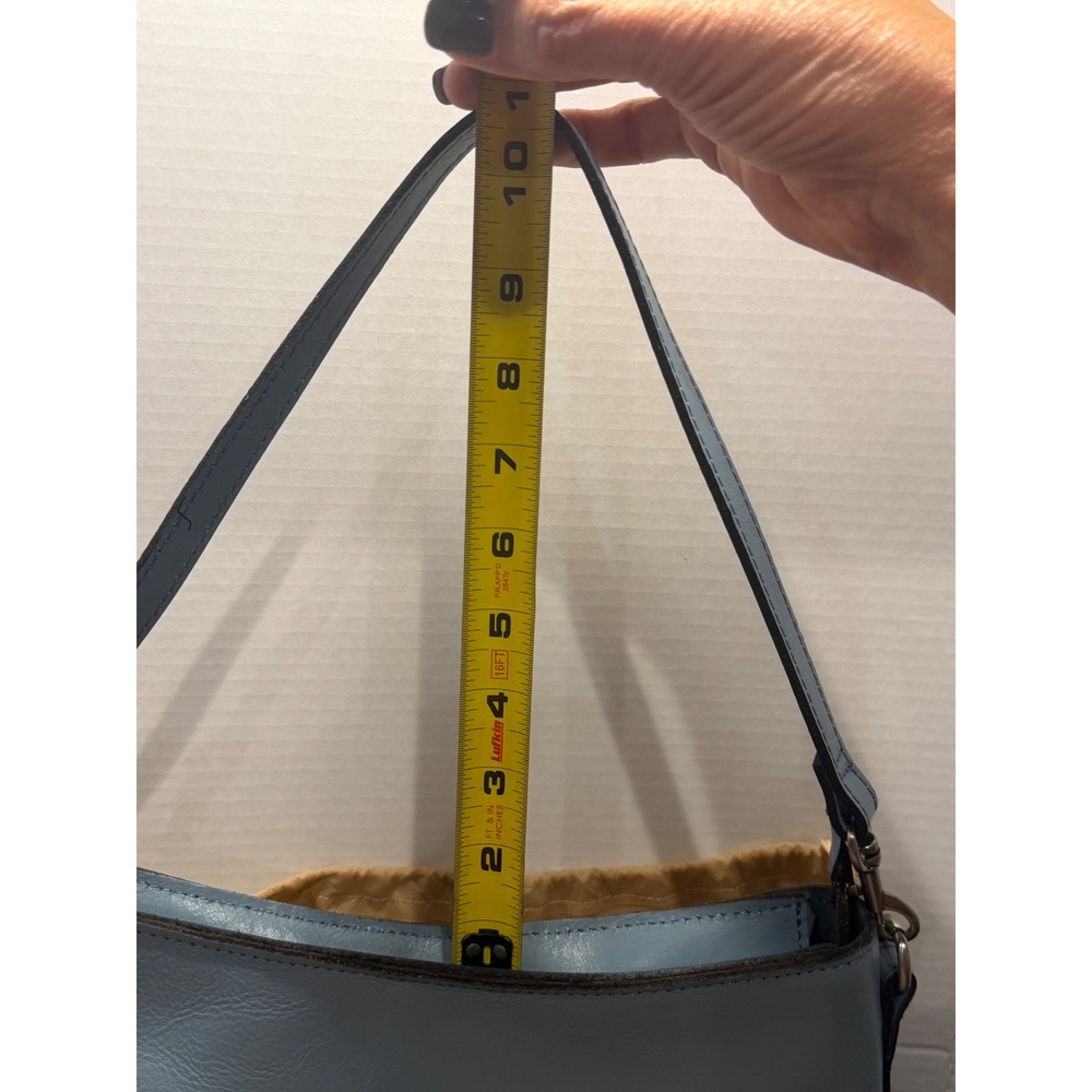 Patricia Nash Light Blue Leather Crossbody Bag Zip Top Shoulder Bag - Picture 16 of 16